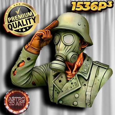 Zombie Wehrmacht Soldat mit Gasmaske