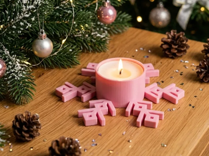 підсвічник-сніжинка / snowflake candle holder