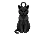 low-poly black cat 3d model-0