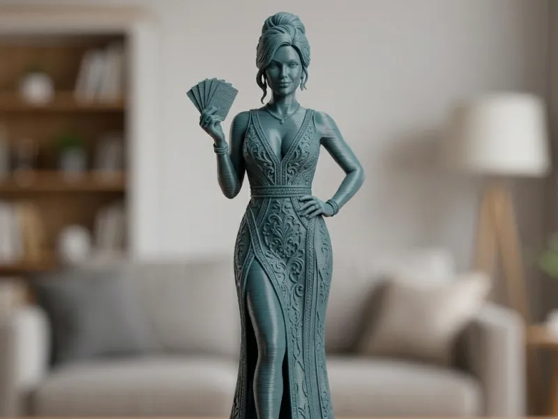 Black-and-Gold Casino Hostess