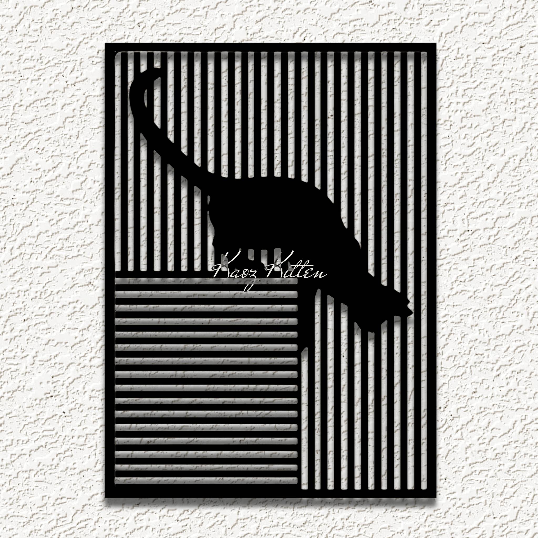 kitty cat in window optical illusion wall art home decor
