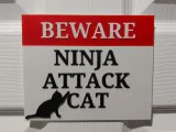 cat warning sign-0