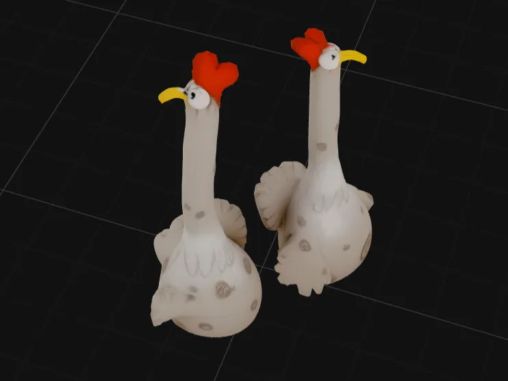 Decorative Goose Figurine Pair | Cute Farmhouse Bird Statue
