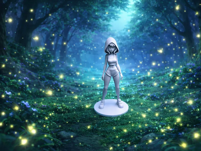 Anime Hooded Girl – STL Figure
