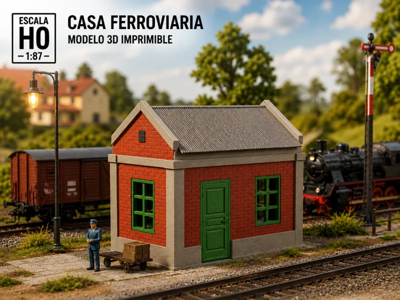 Casa de Ladrillo Escala H0 para Dioramas y Maquetas