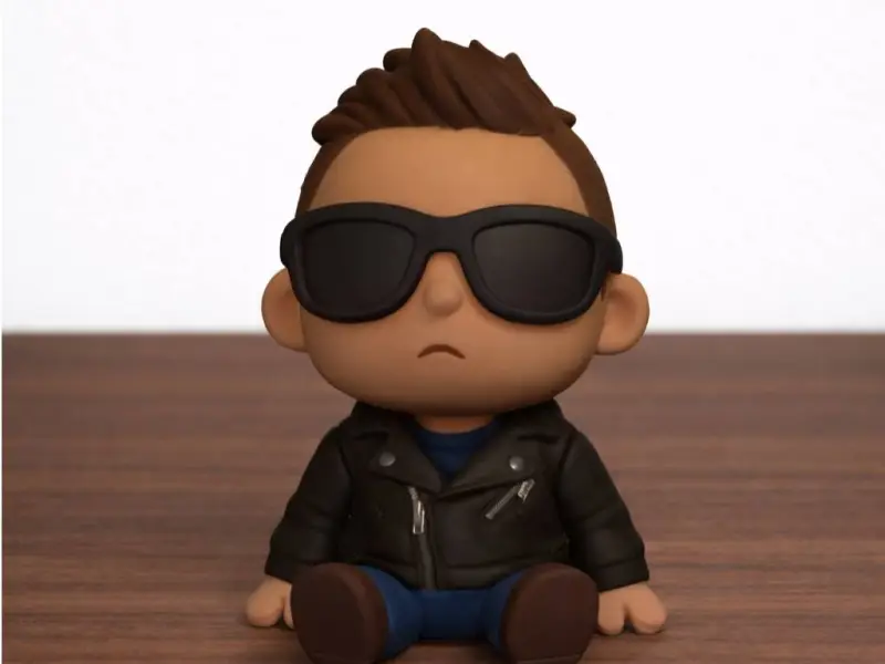 Black Jacket Boy Figure
