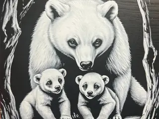 Bear & Cubs v3 Hueforge 200x200