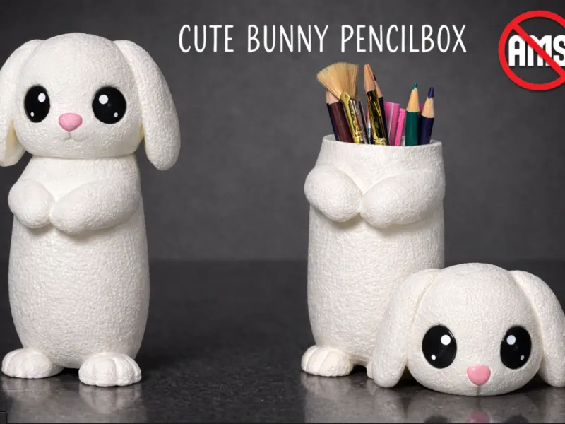 Lindo estuche para lápices de conejito