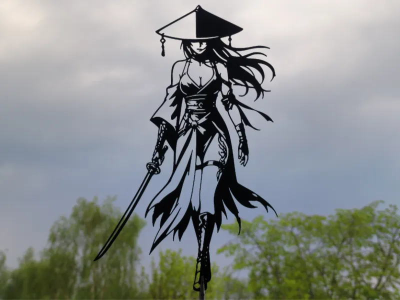 Female Samurai Warrior 2D Wall Art