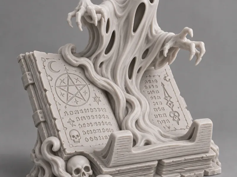 Ghost Spellbook Phone Stand - Halloween Desk Holder