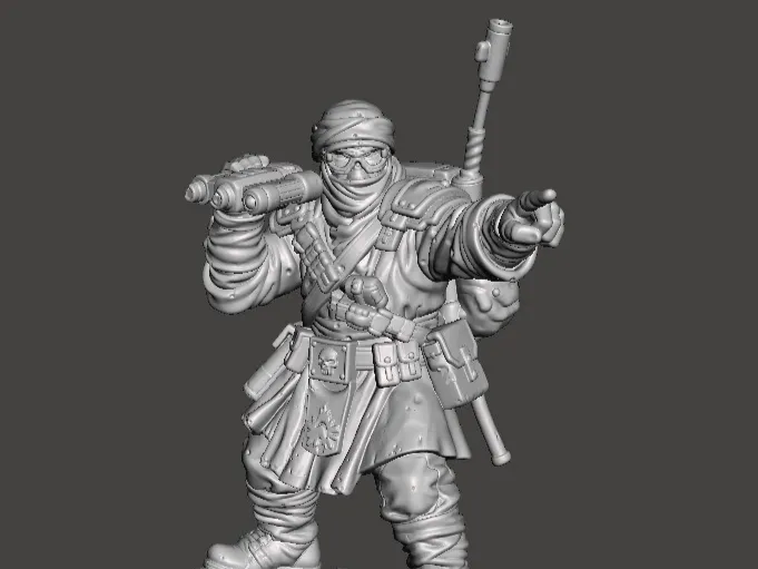 officier futur troop in desert world