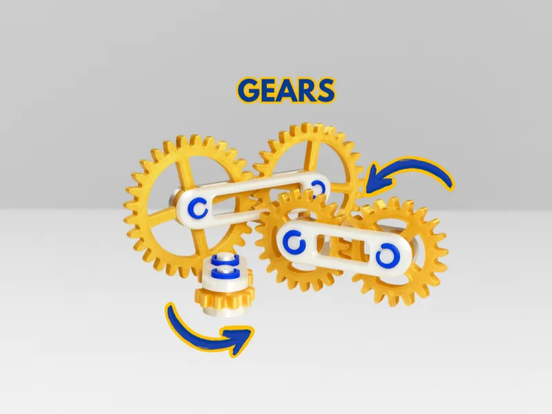 MECHANICAL MODULAR GEARS TOY - GEAR MECHANISM