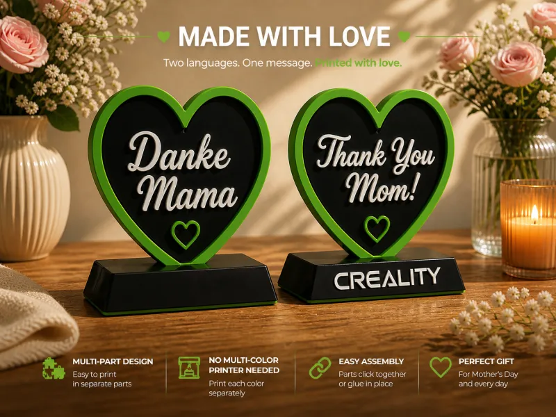 Cartel de Corazón para el Día de la Madre – Gracias Mamá (Multipieza)