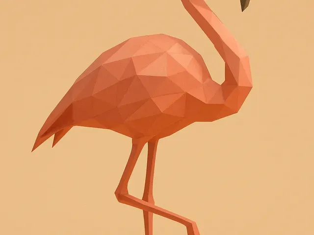 Low poly flamingo standing
