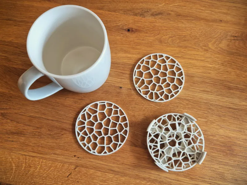 Conjunto de posavasos Voronoi con soporte
