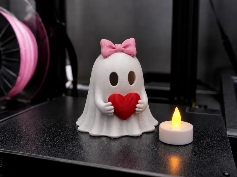 Bougeoir Fantôme avec Nœud | Cœur à Nœud Coquette pour Halloween