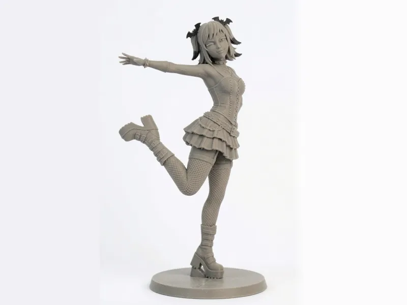Goth Anime Girl Statue: Playful Gothic Figure