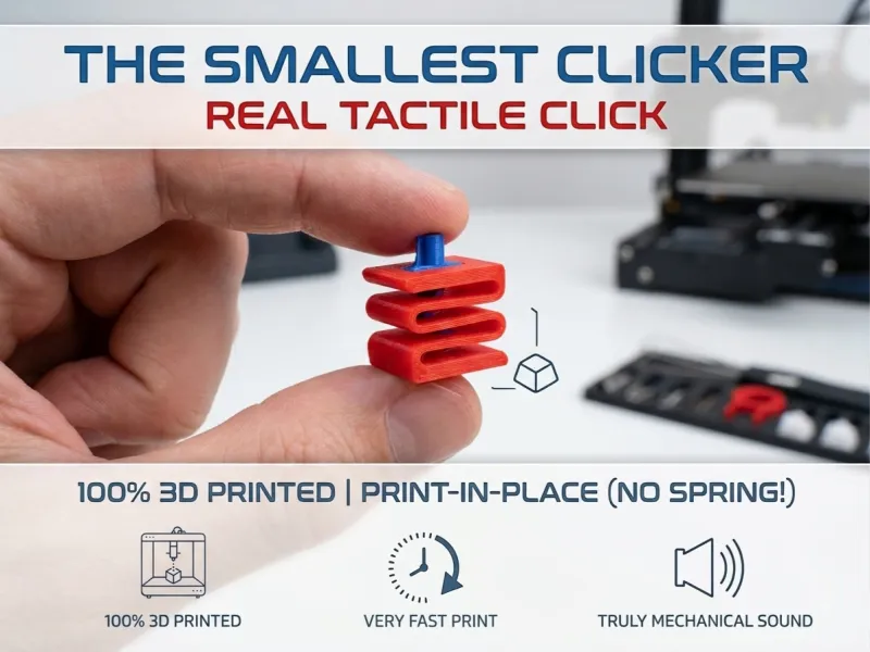 El Clicker Más Pequeño — Clic Táctil Real (¡Sin Resorte!)