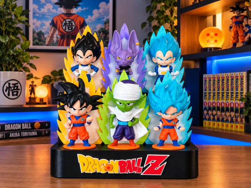 Suport de expunere Dragon Ball Z Burger King pentru 6 figurine