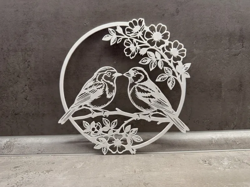 Birds With Flowers Wall Art - Sparrow-Finch