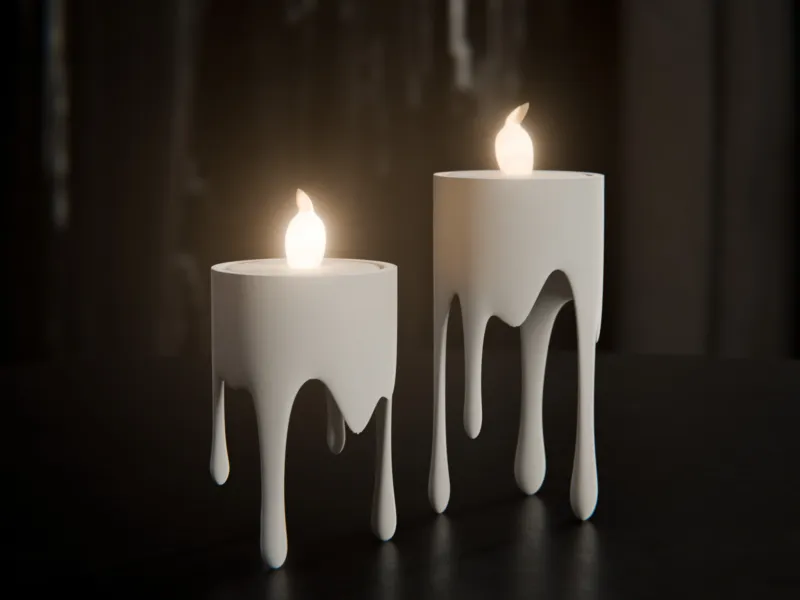 Bougeoir flottant à effet de cire fondue (pour bougie LED)