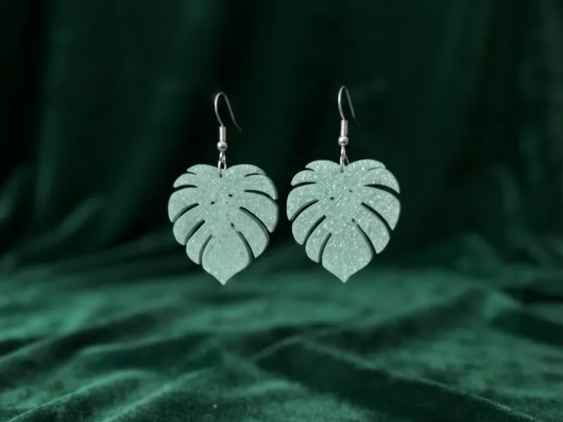 Monstera earings