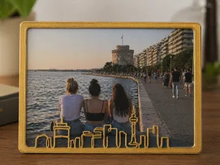 Thessaloniki Skyline Photo Frame (10x15cm) – Minimal 3D Mode