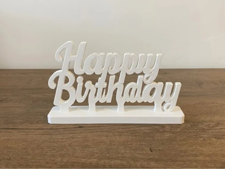 Happy Birthday Sign on a Stand - model