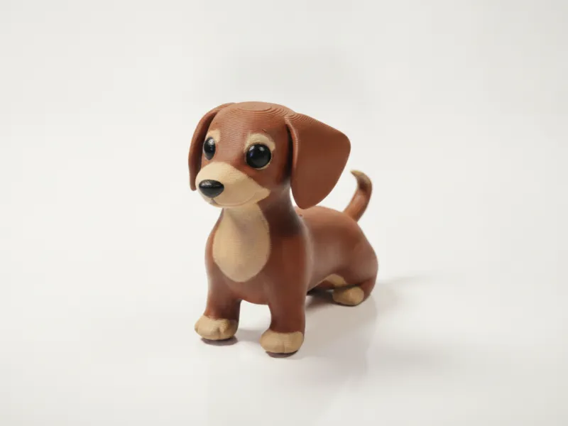 Adorabile statuetta di cucciolo di bassotto, animale stampabile in 3D