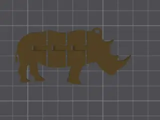 Flexi Rhinoceros Keychain Articulated