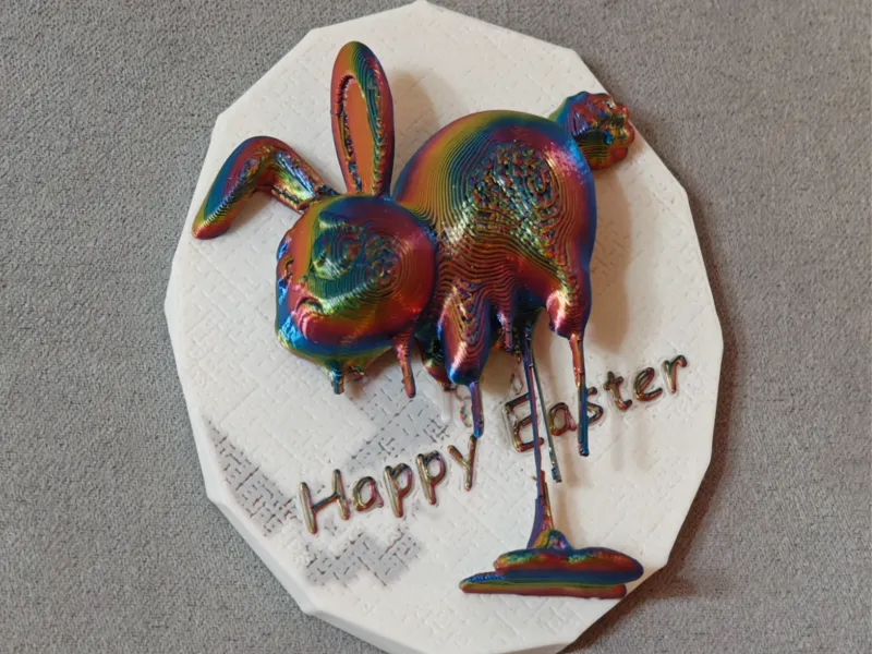 Melting easter bunny fridge magnet