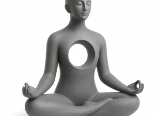 Meditating figure