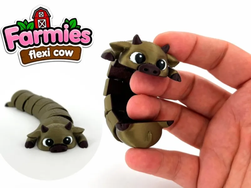 Articulated flexy cow toy - Farmies collection