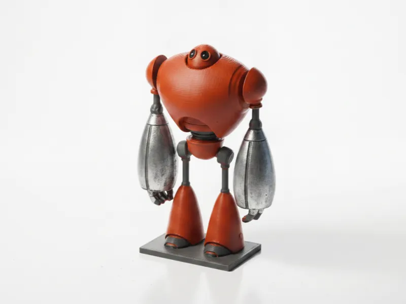 Freundliche Roboterfigur Fantasy-Sammlerstück 3D-druckbar