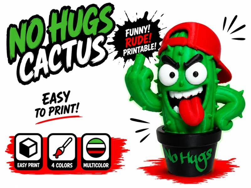 No Hugs Cactus Funny Rude Cactus