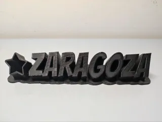 Texto Zaragoza volumetrico con estrella