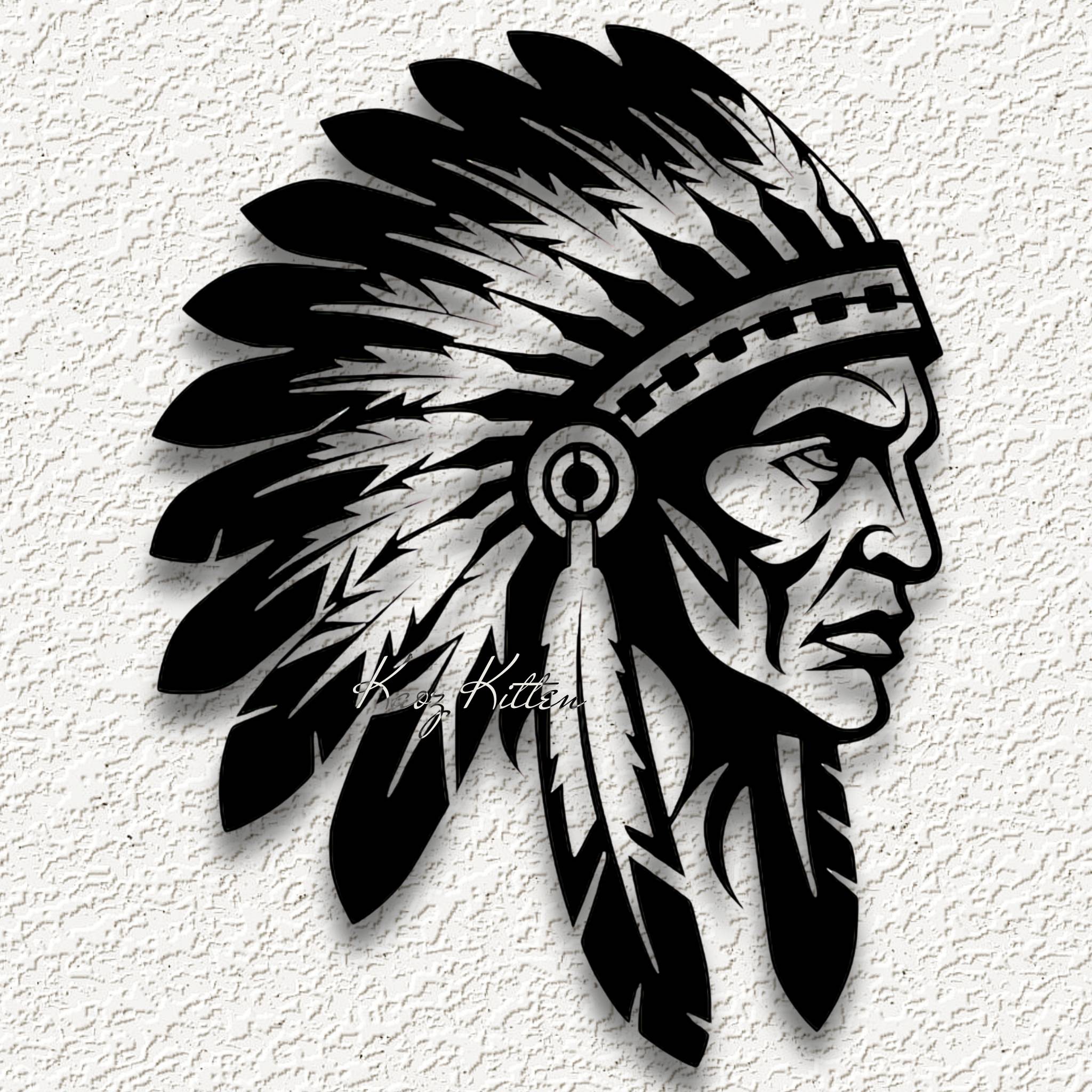 native american Indian chief wall art home decor