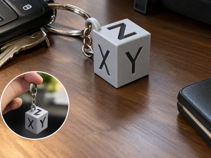 key chain calibration cube
