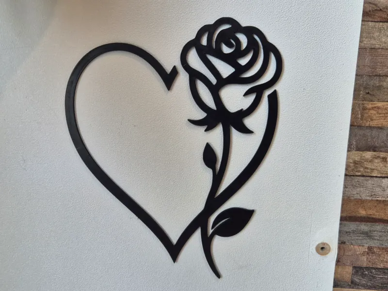 Rose Cœur Wandkunst