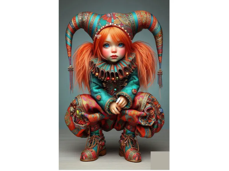 Realistic Jester Girl Doll