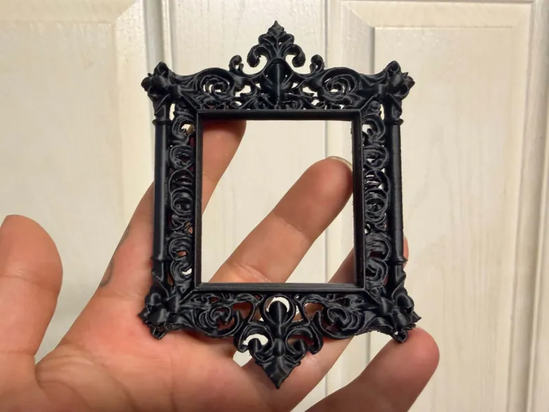 Moldura retangular ornamentada com encaixe para foto / fundo plano / dupla face