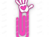 Paperclip heart handprint - bookmark-0