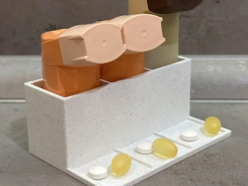 Station pour inhalateur et organisateur de vitamines