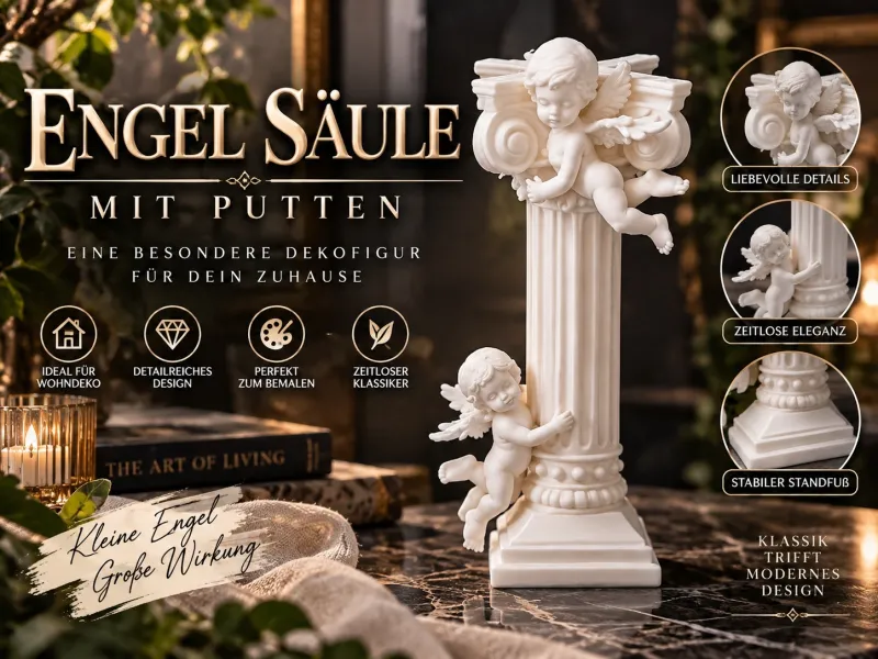 Colonna con angeli e putti – Figura decorativa classica