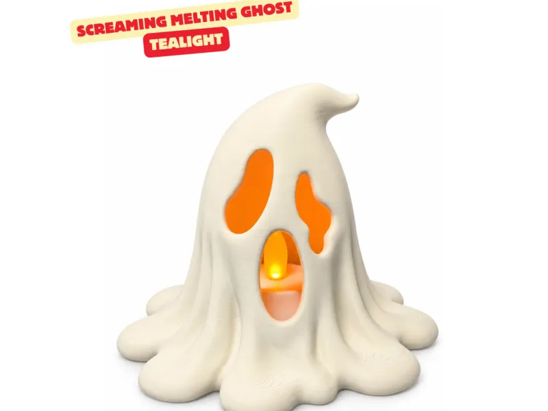 SCREAMING MELTING GHOST TEALIGHT 🕯️👻