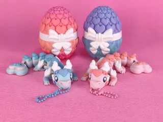 Cute Love Flexi Dragon  (Toy & Keychain)