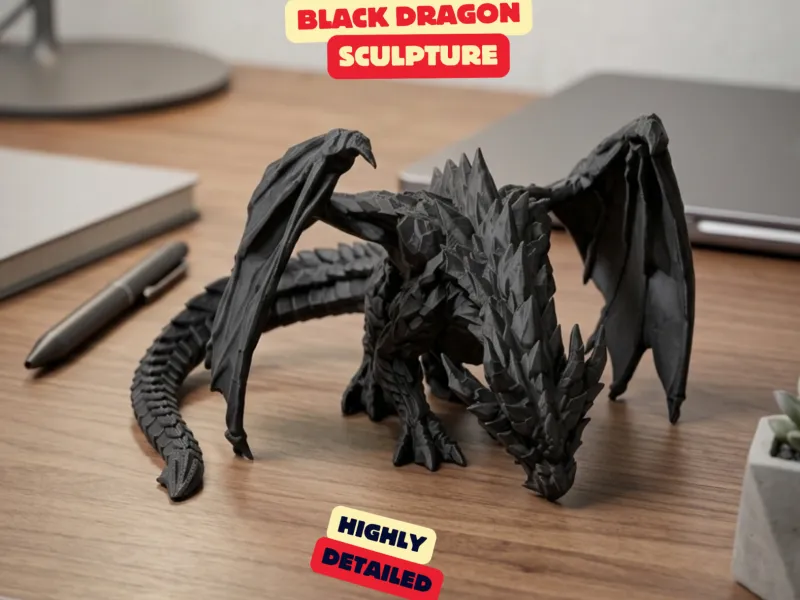 BLACK DRAGON SCULPTURE 🐉