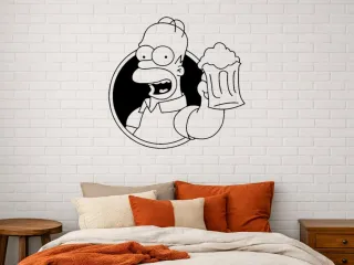 Silueta Homer con cerveza