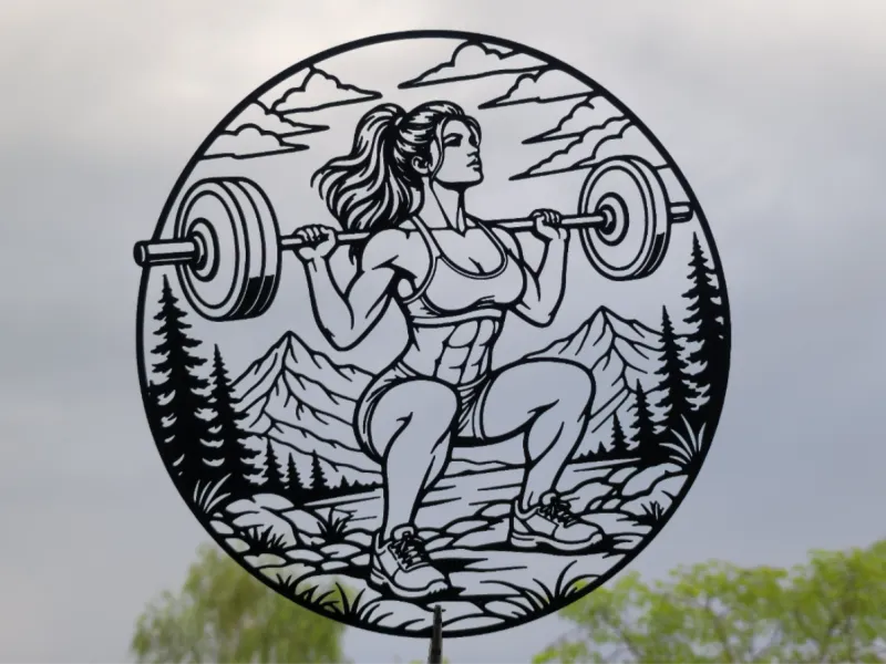 Fitness Girl Squat 2D Wall Art