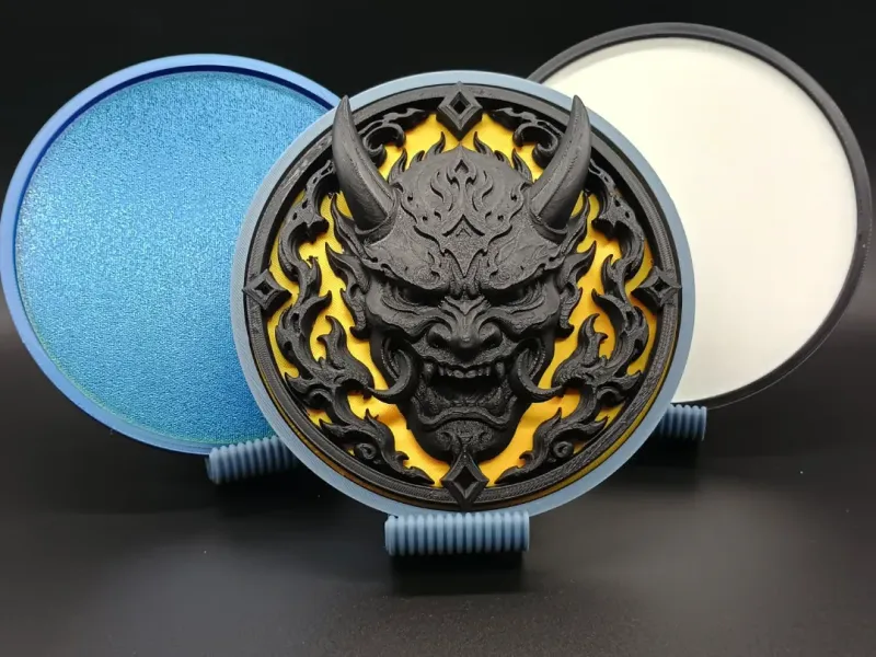 Layered Demon Oni Mask Wall Art Wall Decor